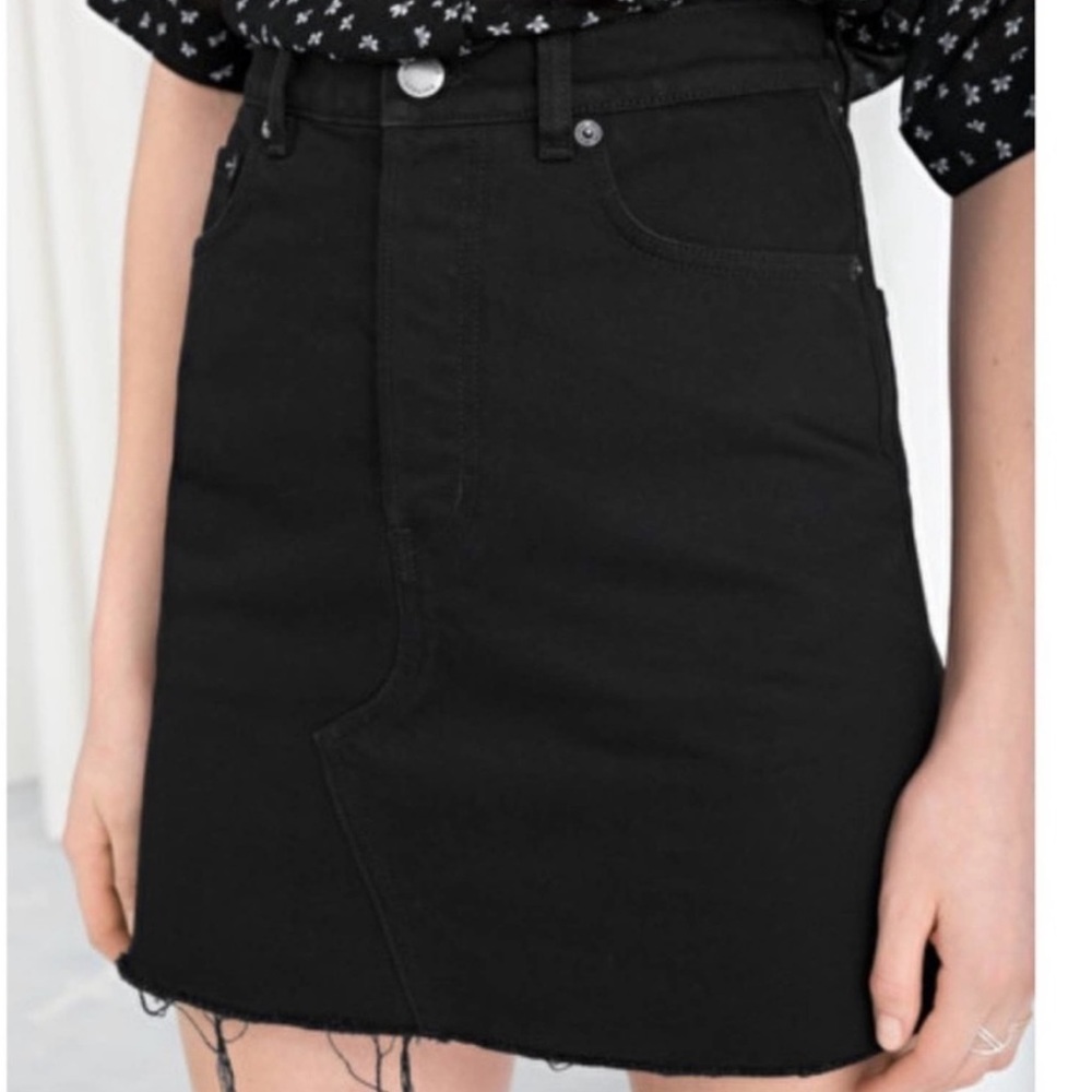 & Other Stories Black Denim Skirt
